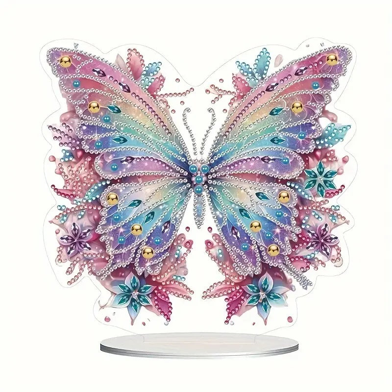 Sparkling Butterfly Diamond Jewel Art On Stand, Home & Bedroom Decor COMPLETED image 0