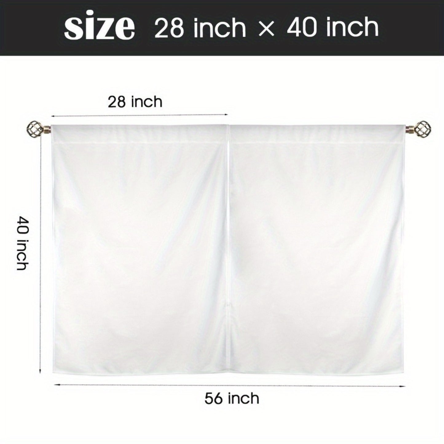 2pcs - Polyester - Vintage Floral Kitchen Curtain Set Bohemian French Wreath Mod image 2