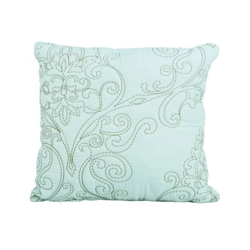 Queen size Light Blue Damask Embroidered 4 Piece Oversized Bedspread Set image 3