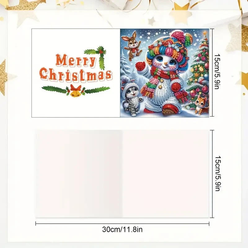 6 Christmas Snowman and Santa Greeting Cards Handmade COMPLETED & SEALED