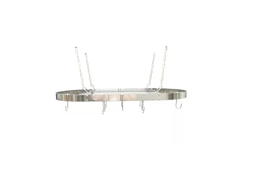 Modern Ceiling Mounted Stainless Steel Oval Hanging Pot Rack image 1