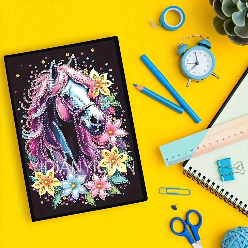 Horse Notebook, Journal, Sketchbook Diamond Jewel Art COMPLETED image 2