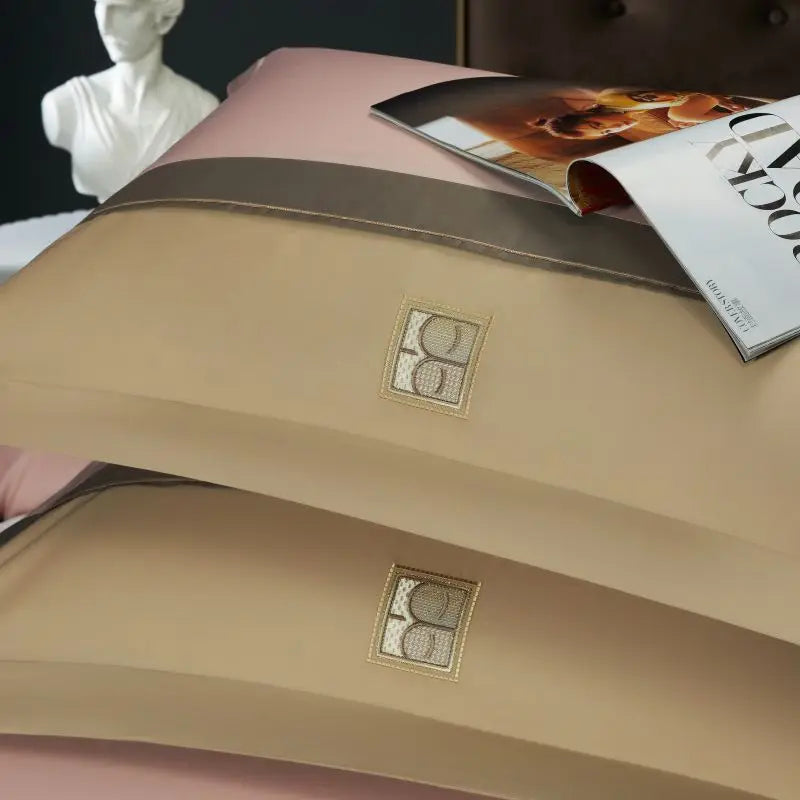 Luxury Embroidery Bedding Set, 1000TC Egyptian Cotton, Soft Silky Duvet Cover, Bed Sheet, Pillowcases, Hotel Style, 4 Pcs