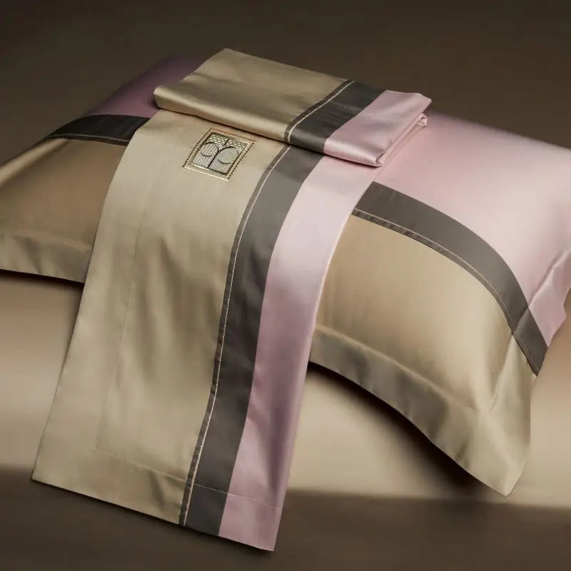 Luxury Embroidery Bedding Set, 1000TC Egyptian Cotton, Soft Silky Duvet Cover, Bed Sheet, Pillowcases, Hotel Style, 4 Pcs