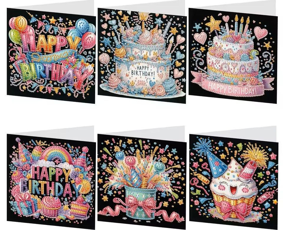 Diamond Jewel Art: Happy Birthday Greeting Cards