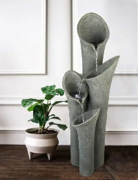 Modern Floor-Standing Water Fountain , Indoor Outdoor Water Fountain with Lights image 7