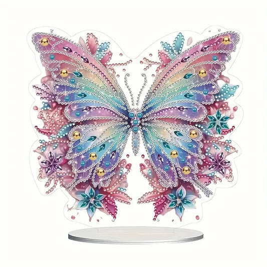 Sparkling Butterfly Diamond Jewel Art On Stand, Home & Bedroom Decor COMPLETED image 0