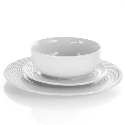 18-Piece White Porcelain Dinnerware Set with Plates Bowls Mugs - Service for 4 image 3