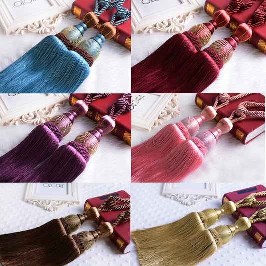 1 Pair Large Curtain Tie Backs Holdbacks Luxury Tassel Curtain Rope Tiebacks Hom image 0