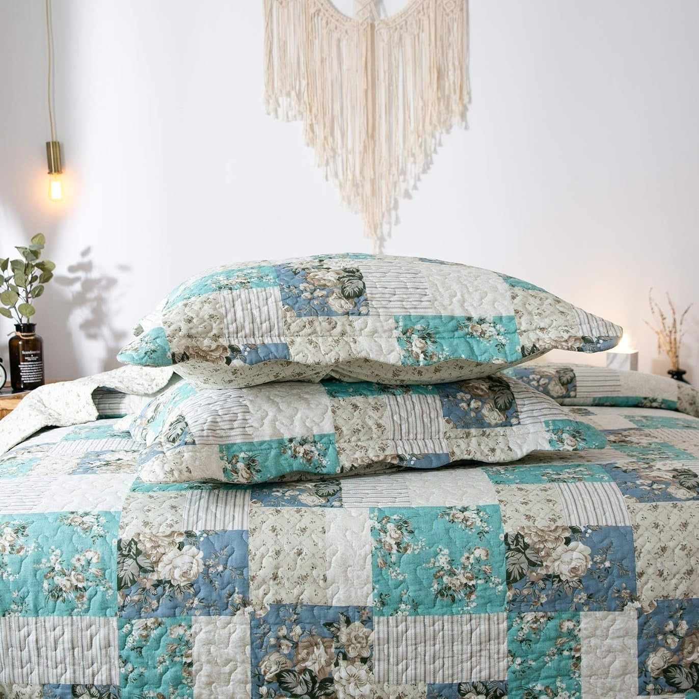 2/3pcs Light Floral Quilt Set, Cute Print All Season Lightweight Bedspread Cover image 32