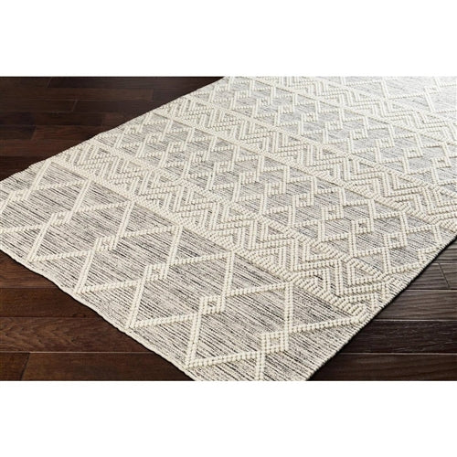 Hand Woven Wool Blend Grey Beige Ivory Persian Style Area Rug image 2