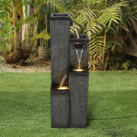 Modern Floor-Standing Water Fountain , Indoor Outdoor Water Fountain with Lights image 1