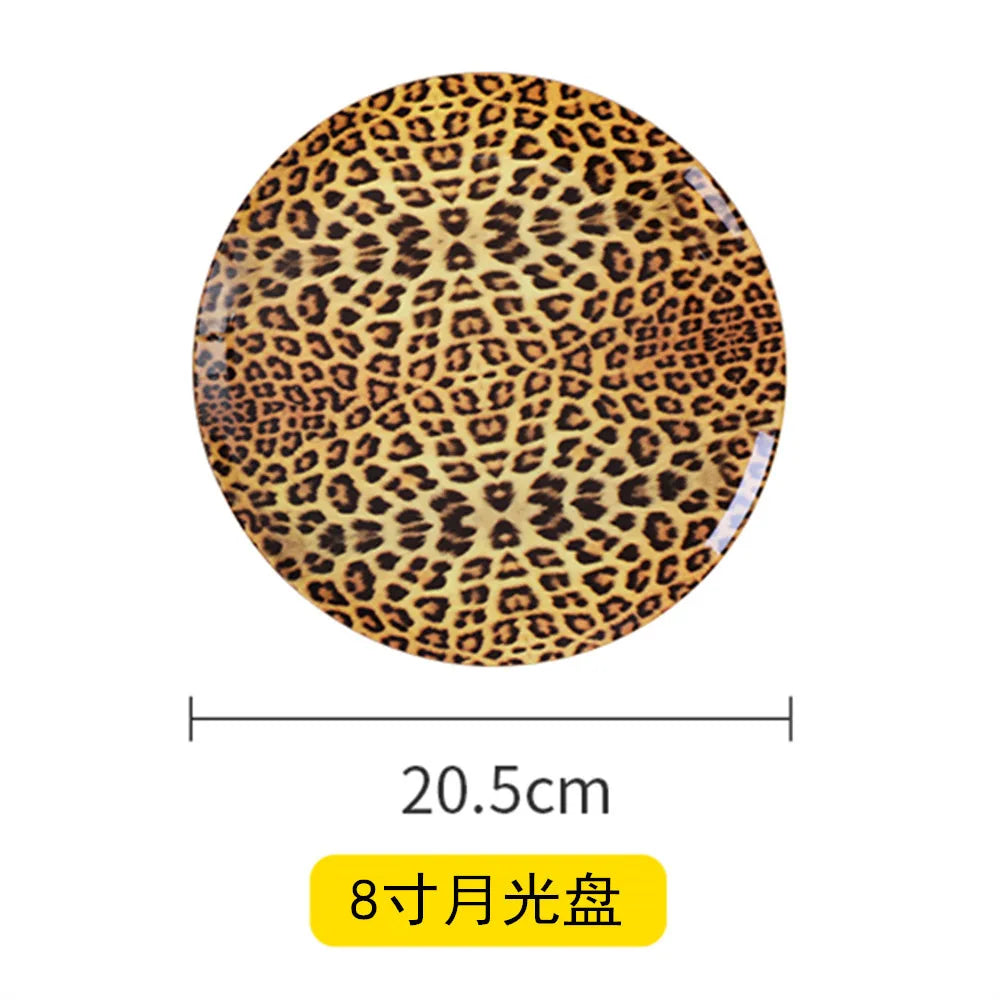Leopard Pattern Bone China Coffee Tea Cup Hotel Clubhouse Restaurant Tableware C image 7
