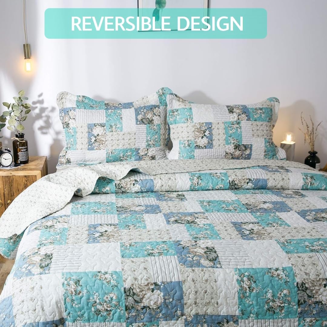 2/3pcs Light Floral Quilt Set, Cute Print All Season Lightweight Bedspread Cover image 30
