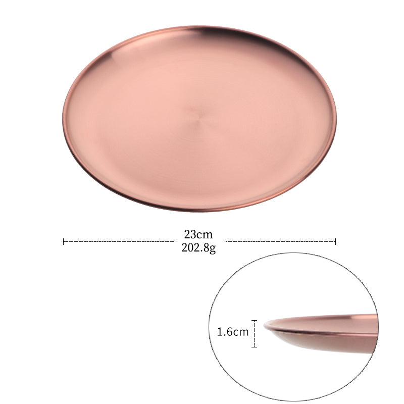 Stainless Steel Dinner Plates European Style Dessert Plate Kitchen Serving Dishe image 11
