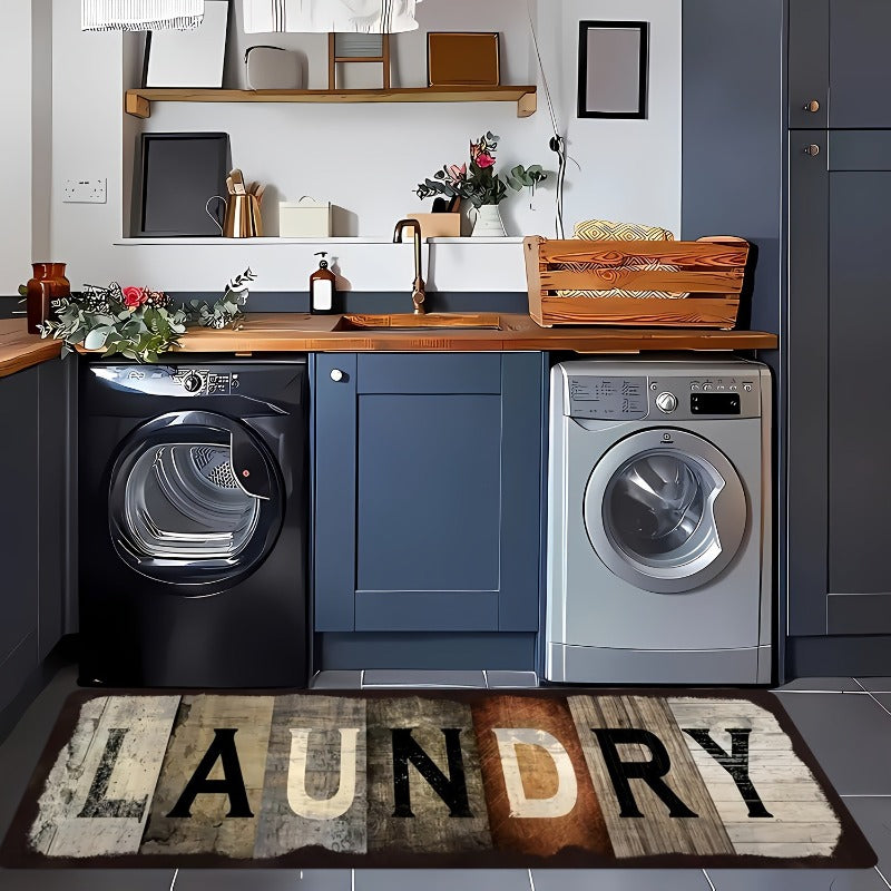 Vintage American Laundry Room Rug Super Absorbent Thickened Anti Dirt Easy Clean image 3