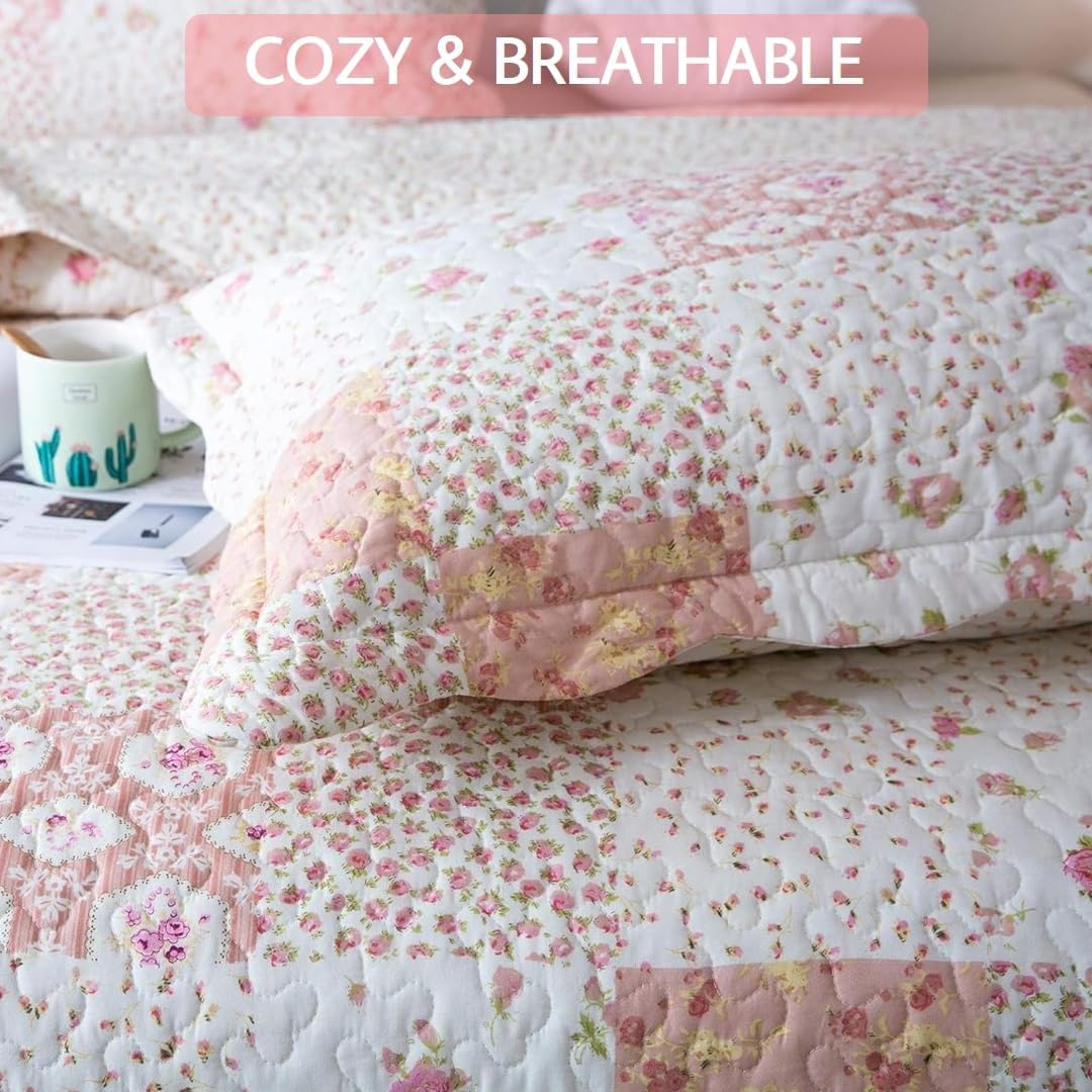 2/3pcs Light Floral Quilt Set, Cute Print All Season Lightweight Bedspread Cover image 24