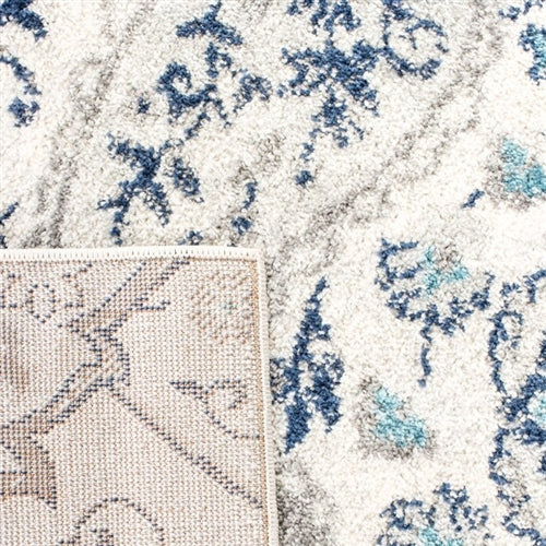 Coastal Blue Grey Damask Indoor Area Rug image 1