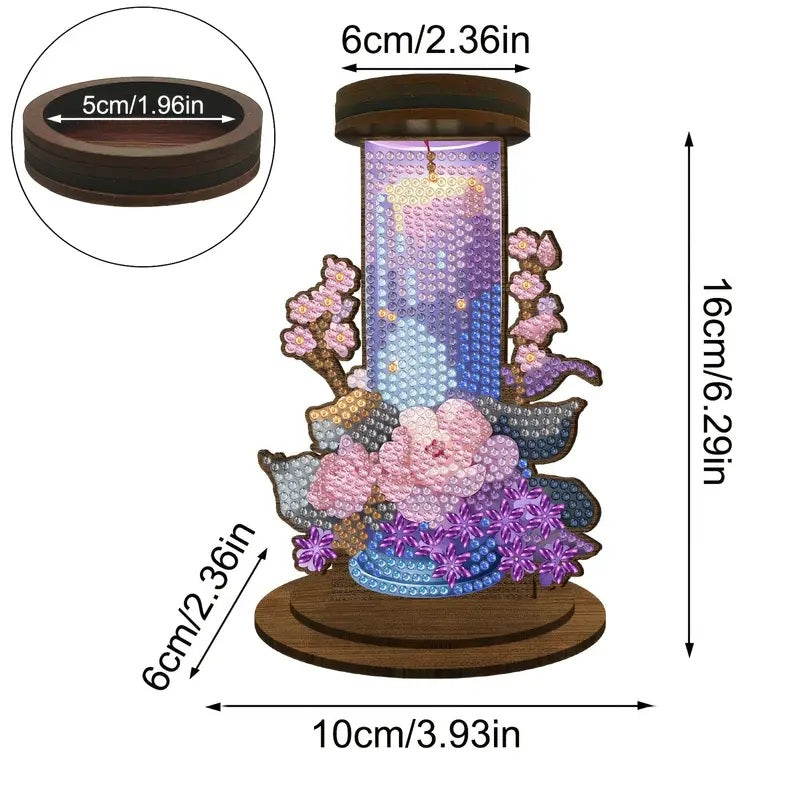 Double-Sided Craft with Vibrant Flower & Candle Diamond Jewel Art COMPLETED SEAL image 3
