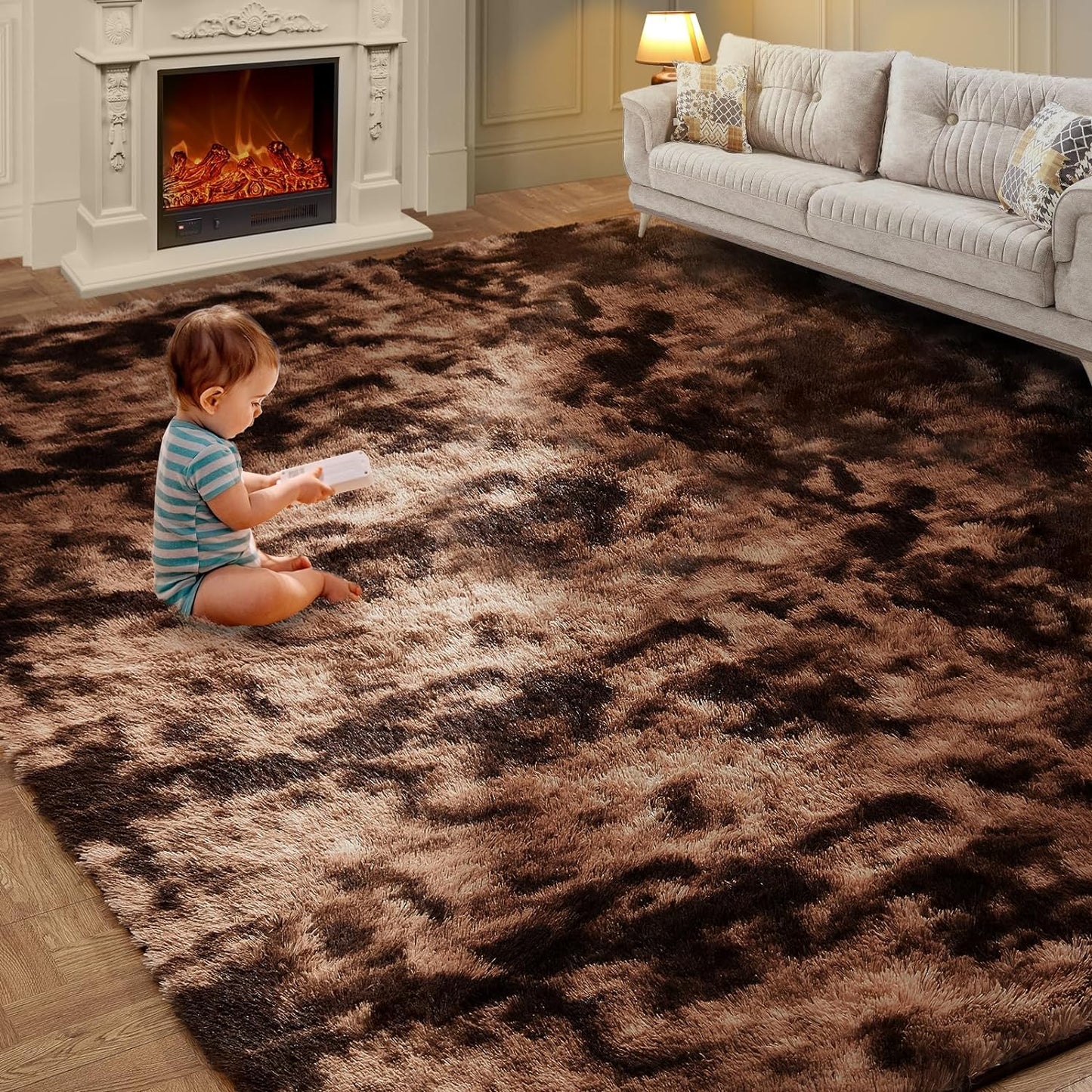 Silk Wool Rug Bedroom Living Room Carpet Children Shag Furry Area Carpet Prayer  image 9