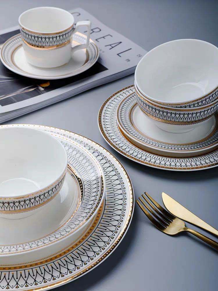 Nordic Luxury Dinner Plates Set, Rice Bowl, Soup Plate, Serving Cake Dessert Pla image 0