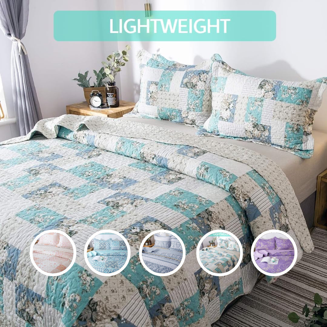 2/3pcs Light Floral Quilt Set, Cute Print All Season Lightweight Bedspread Cover image 39