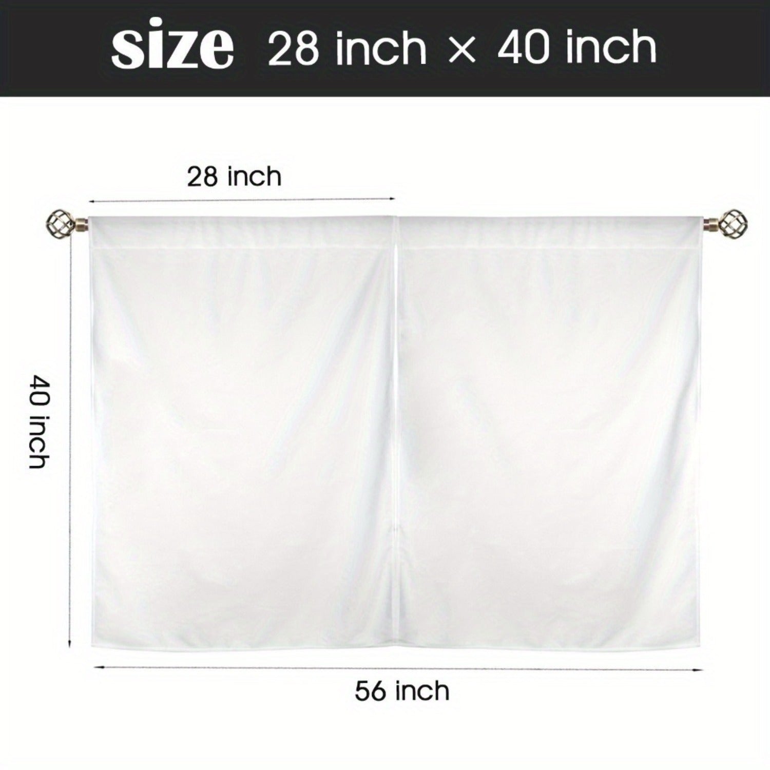 2pcs - Polyester - Vintage Floral Kitchen Curtain Set Bohemian French Wreath Mod image 2