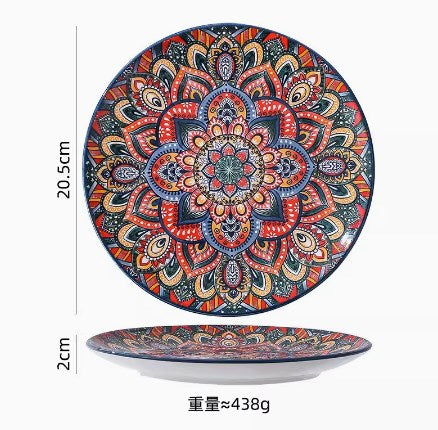 New Bohemian Style Ceramic Household Dishes with Handles Bowls Dishes and Househ image 13
