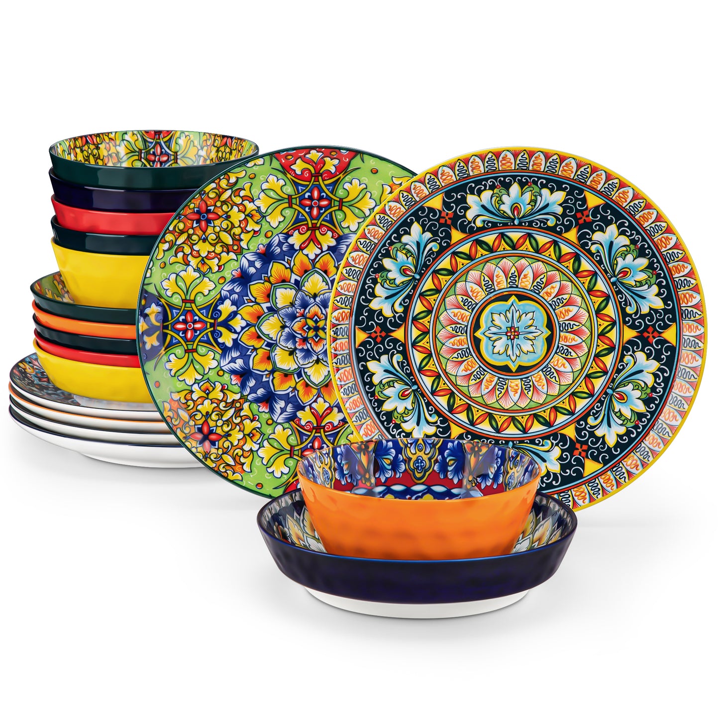 vancasso 12/16/18/24 Piece Ceramic Dinnerware Set Stoneware Bohemian Style with  image 8