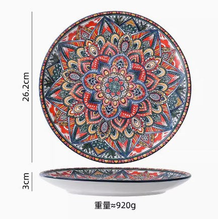 New Bohemian Style Ceramic Household Dishes with Handles Bowls Dishes and Househ image 10
