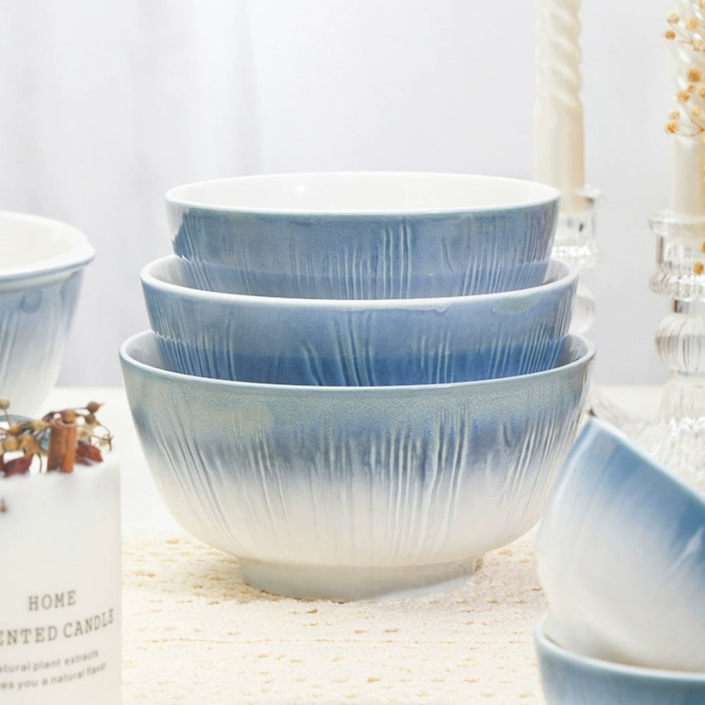 Handmade Ceramic Dinnerware Sets-Reactive Glaze Plates Bowls, Dishwasher Microwa image 2