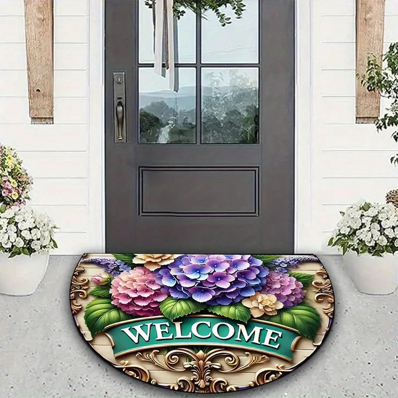 VIKAMA Crystal Velvet Boho Half Round Carpett Living Room Entryway Floor Mat Non image 10
