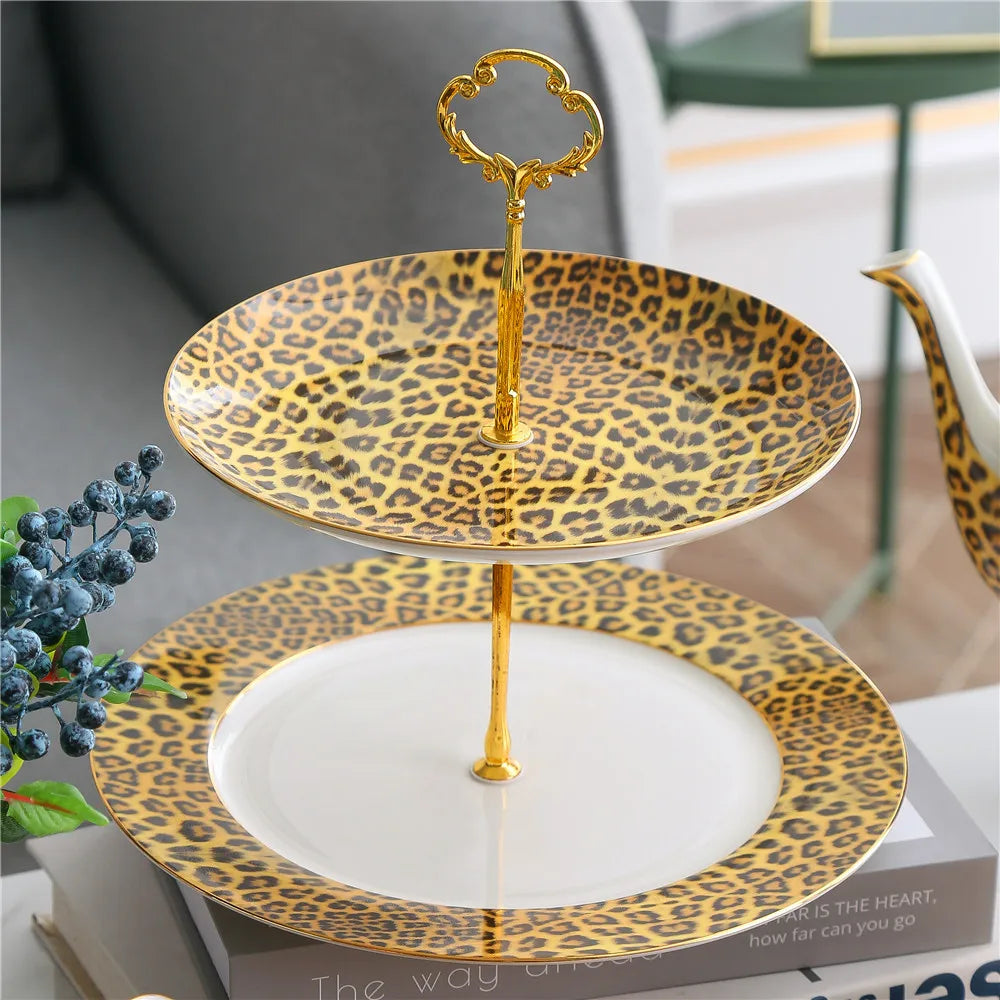 Leopard Pattern Bone China Coffee Tea Cup Hotel Clubhouse Restaurant Tableware C image 6