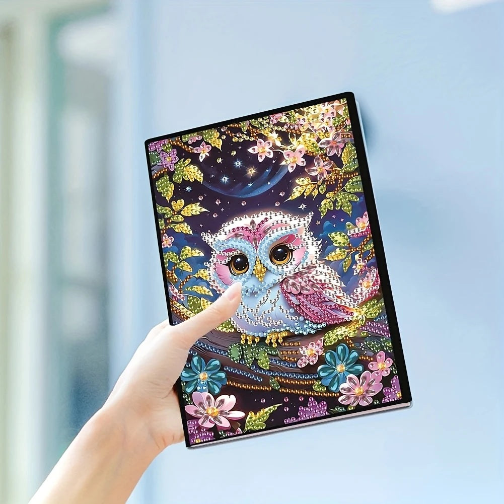 Cute Owl Notebook, Journal, Sketchbook Diamond Jewel Art COMPLETED image 2