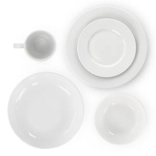 18-Piece White Porcelain Dinnerware Set with Plates Bowls Mugs - Service for 4 image 1