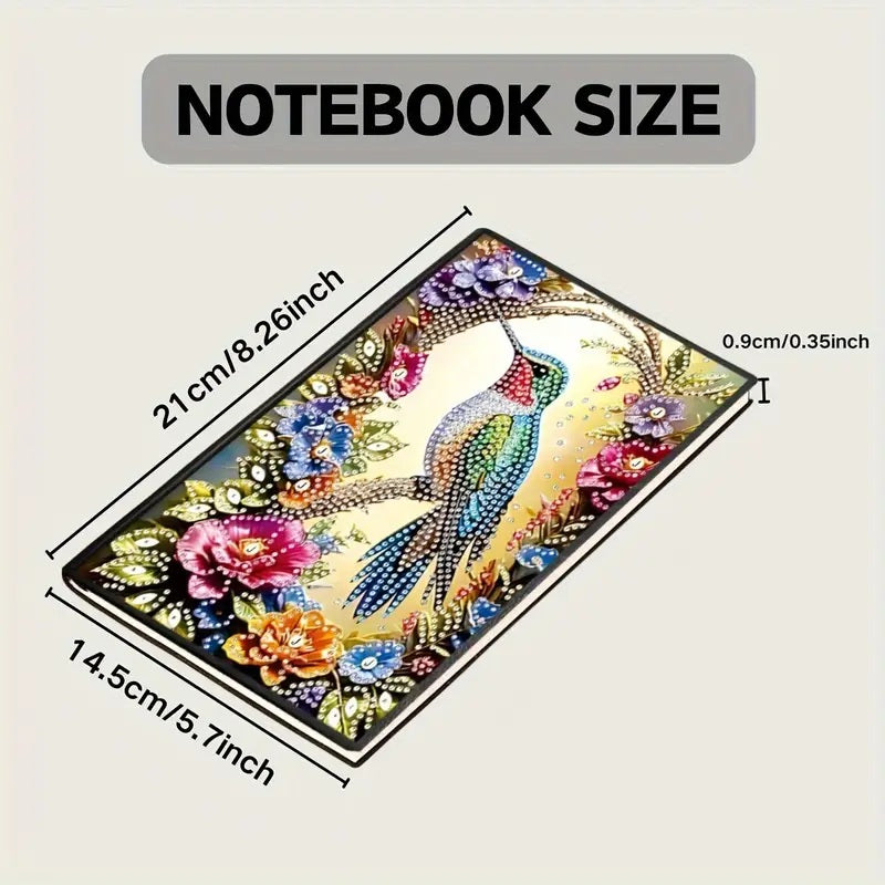 Flowers Bird Hummingbird Notebook Journal Diamond Jewel Art COMPLETED image 3