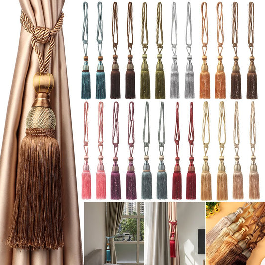 1 Pair Tassel Braided Curtain Tiebacks Tie Backs Curtain Rope Curtain Strap Mode image 0