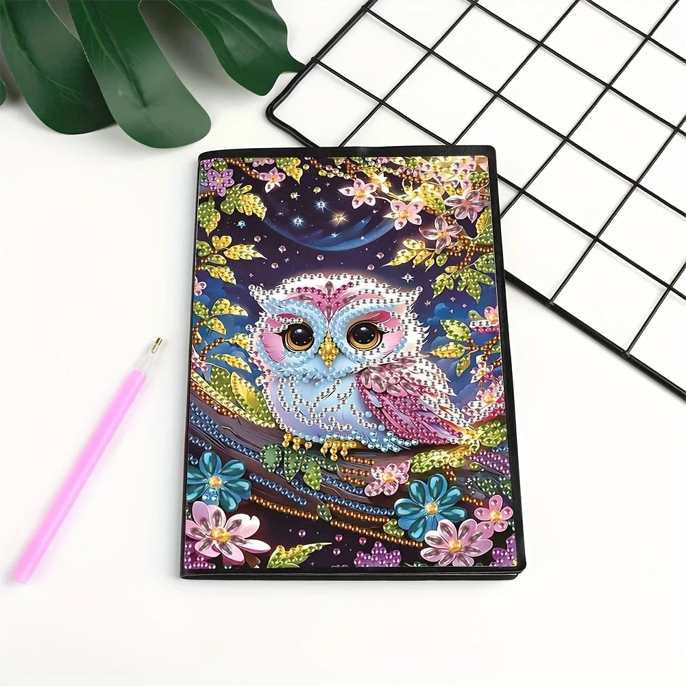 Cute Owl Notebook, Journal, Sketchbook Diamond Jewel Art COMPLETED image 3