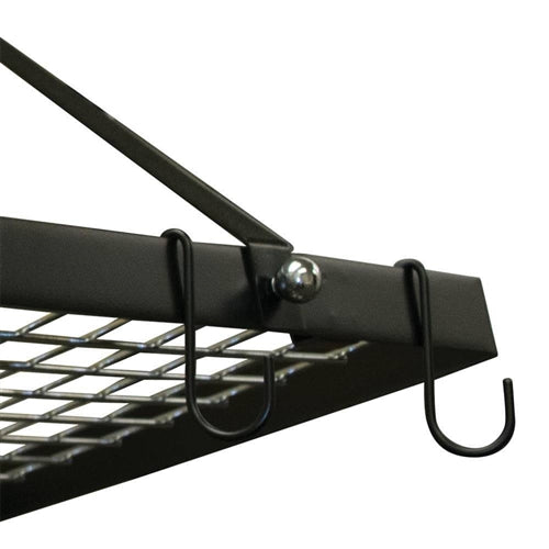 Black Metal Rectangular Pot Rack with 12 Hanging Hooks - Holds up to 40 lbs. image 2
