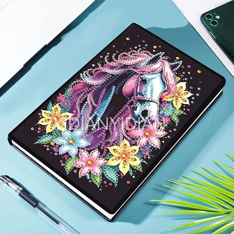 Horse Notebook, Journal, Sketchbook Diamond Jewel Art COMPLETED image 1