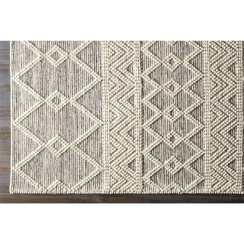 9-ft. x 12-ft. Hand Woven Wool Blend Grey Beige Ivory Persian Style Area Rug image 2