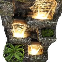 Outdoor Garden Water Fountain 55.5 Inch 4 Tiers Cascading Decor Water Feature with Submersible Pump Relaxation
