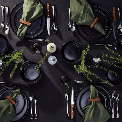 16-Piece Stoneware Dinnerware Set in Matte Black - Service for 4 image 4