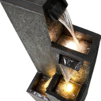 Modern Floor-Standing Water Fountain , Indoor Outdoor Water Fountain with Lights image 5