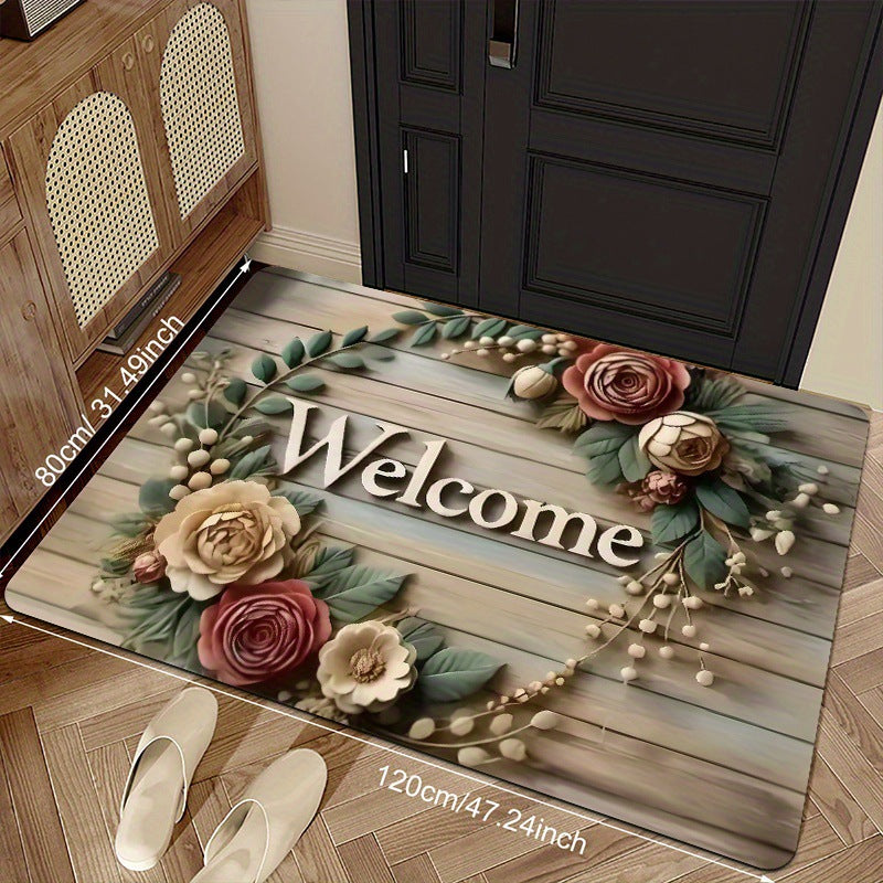 VIKAMA Crystal Velvet Floor Mat Retro Entrance Door Door Dirt Resistant And Easy image 0