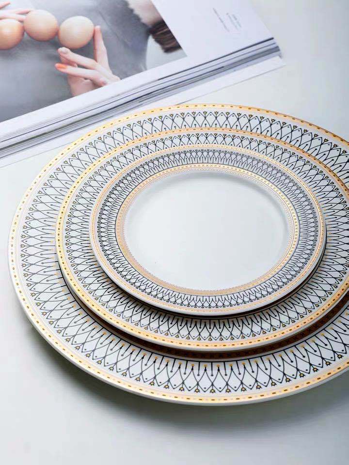 Nordic Luxury Dinner Plates Set, Rice Bowl, Soup Plate, Serving Cake Dessert Pla image 3