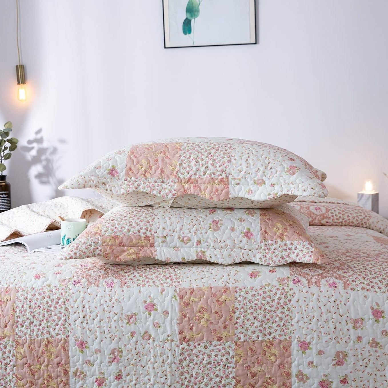 2/3pcs Light Floral Quilt Set, Cute Print All Season Lightweight Bedspread Cover image 25