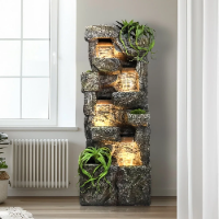 Outdoor Garden Water Fountain 55.5 Inch 4 Tiers Cascading Decor Water Feature with Submersible Pump Relaxation