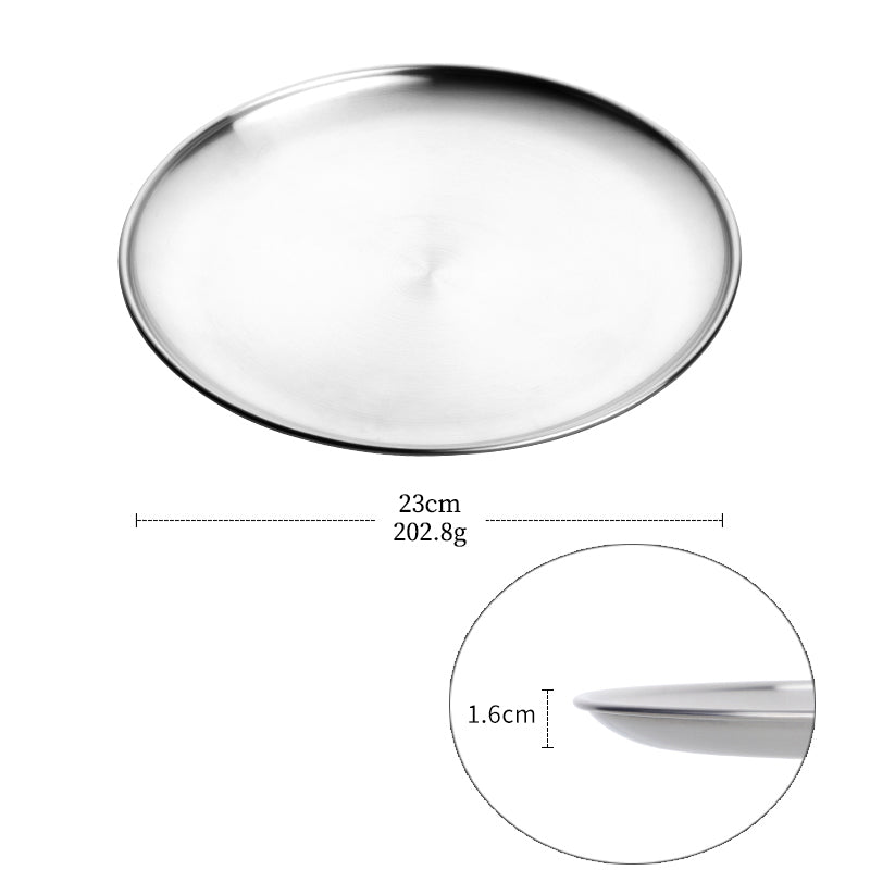 Stainless Steel Dinner Plates European Style Dessert Plate Kitchen Serving Dishe image 9
