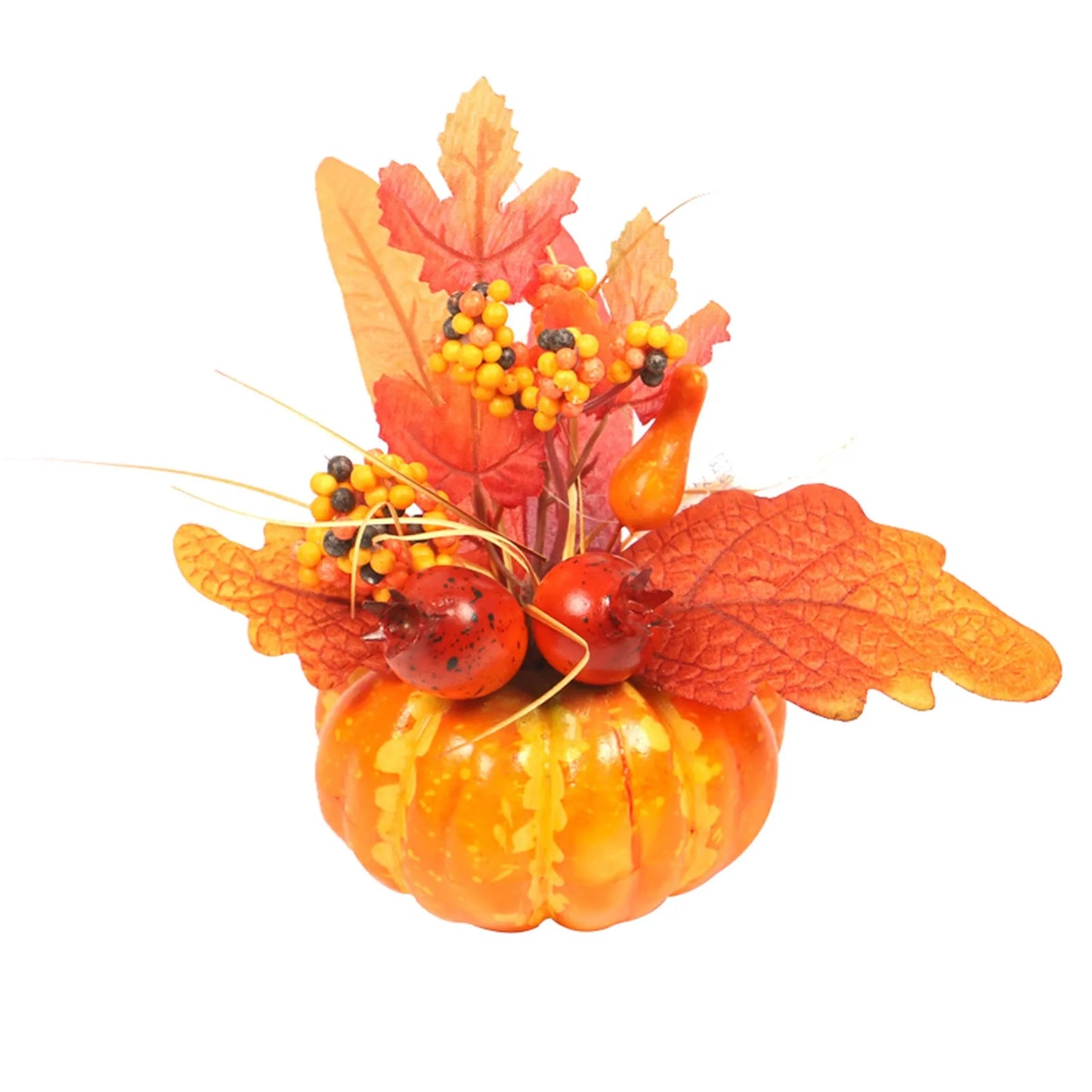 New Thanksgiving Fake Pumpkins Decor Artificial Flower Halloween House Party Fall Ornaments Home Table Centerpiece Kitchen Decor